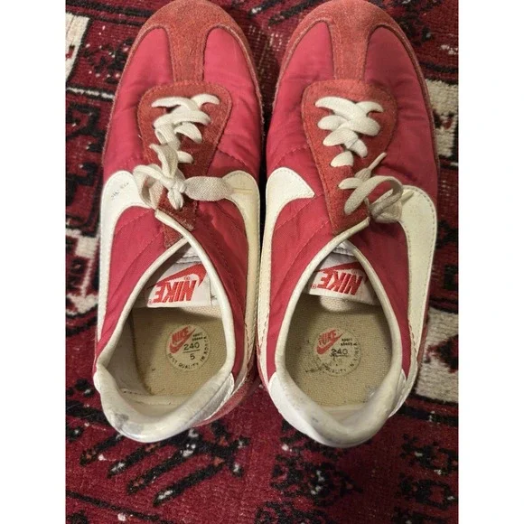 Vintage 1980s Nike Men's Made in Korea Red Size 5 Waffle Trainer